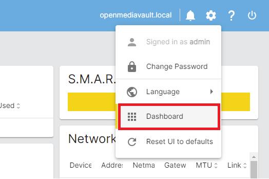 Change OMV Dashboard