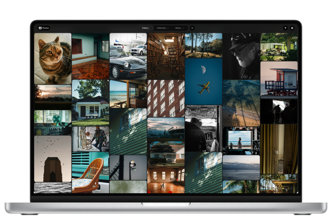 ZimaOS Photos gallery on a desktop display