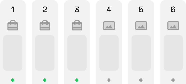 Six protected RAID storage bays